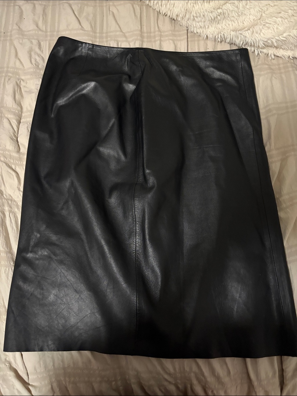 Ralph Lauren Black Leather Pencil Skirt